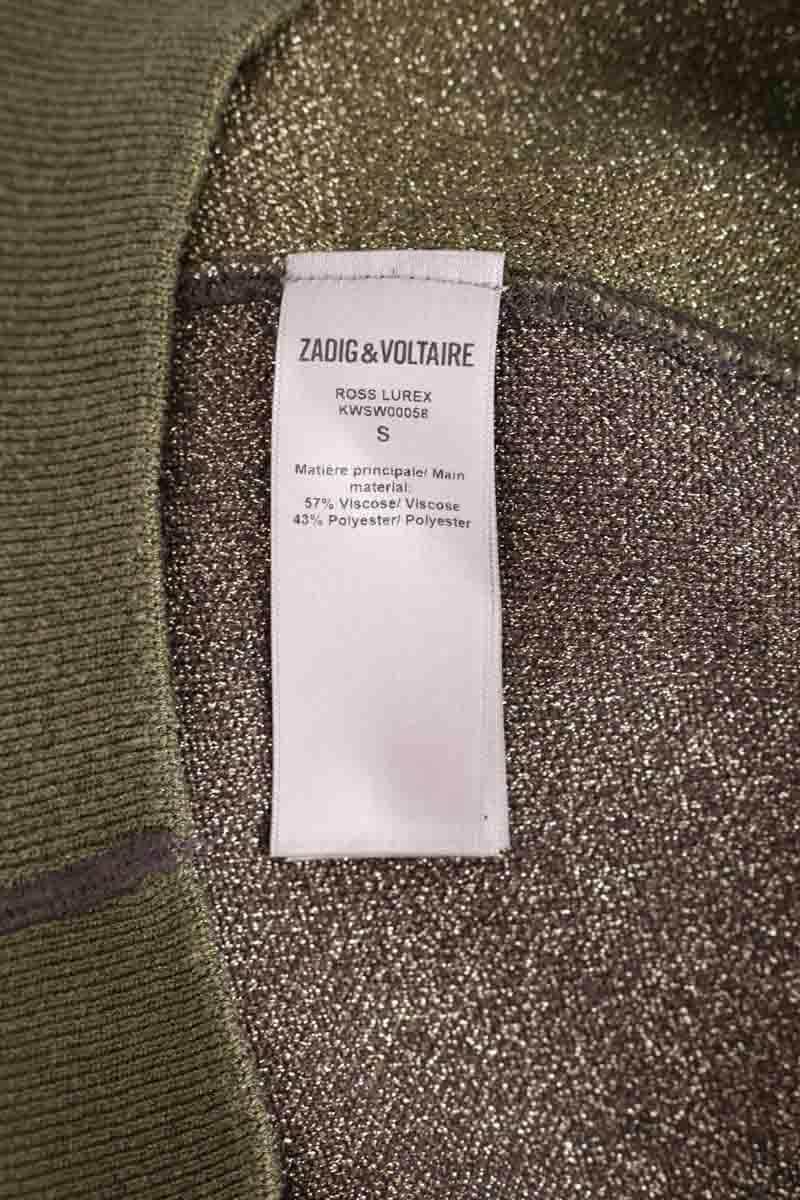 Pull Zadig & Voltaire Ross lurex Kaki en Viscose
