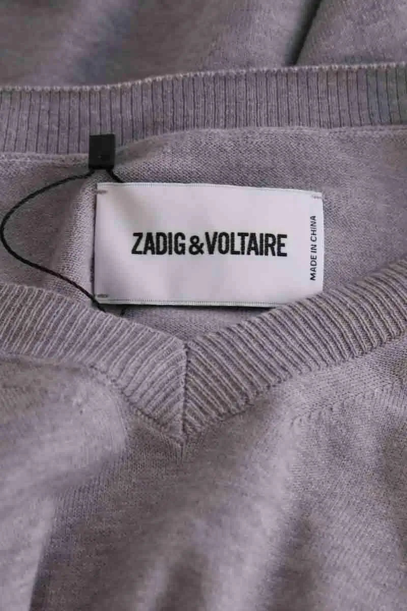 Pull Zadig & Voltaire Stan Gris en Coton