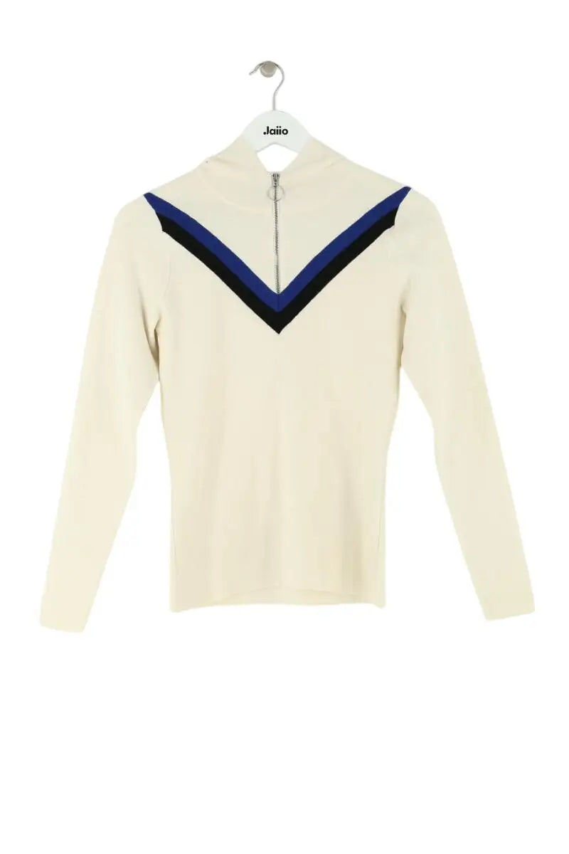 Pull zippé Sandro Blanc en Laine, taille M - Seconde Main