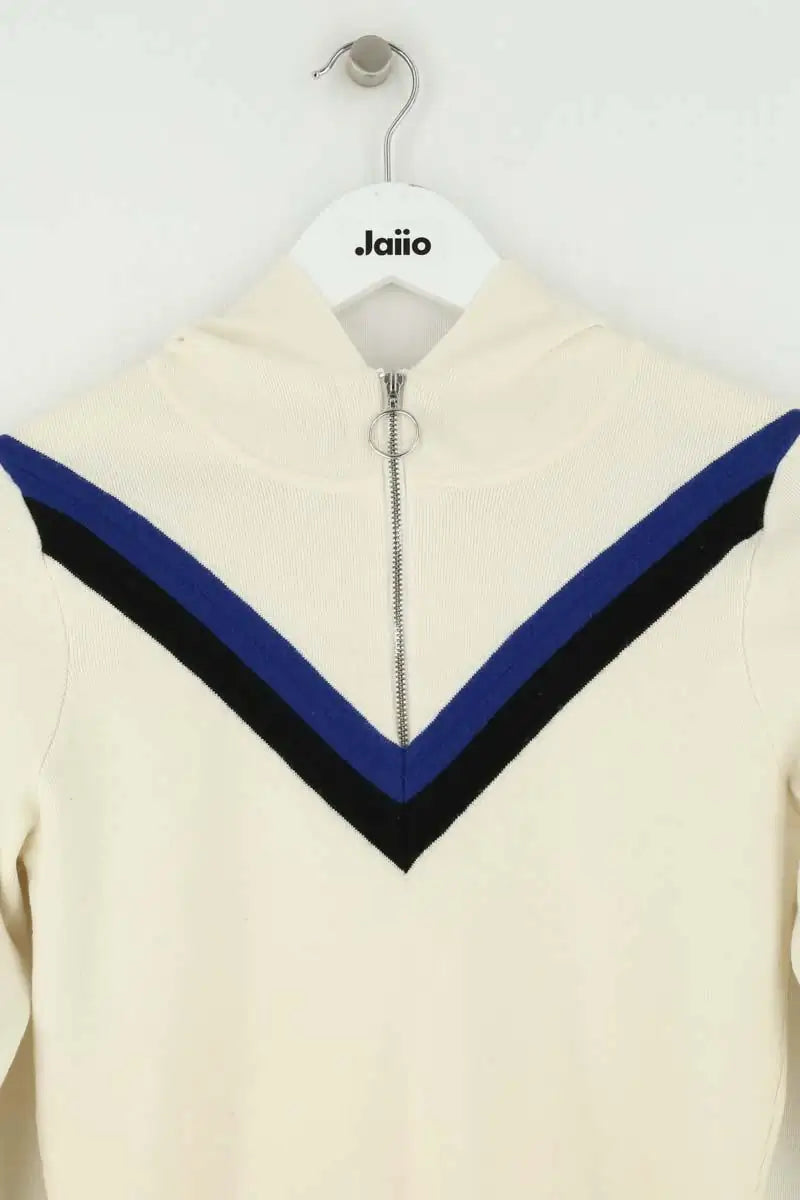 Pull zippé Sandro Blanc en Laine