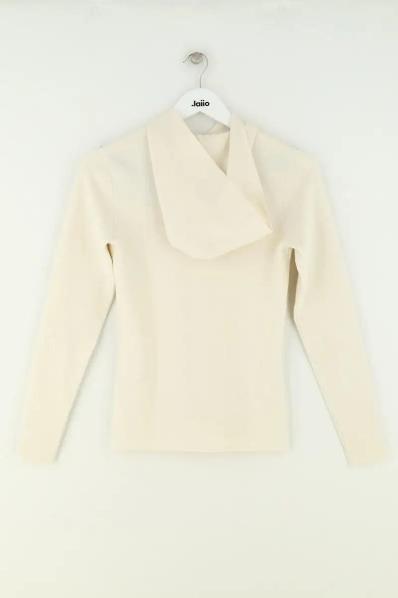 Pull zippé Sandro Blanc en Laine