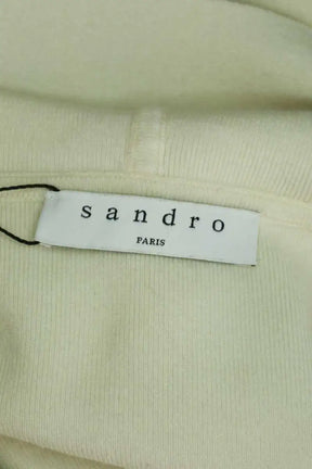 Pull zippé Sandro Blanc en Laine