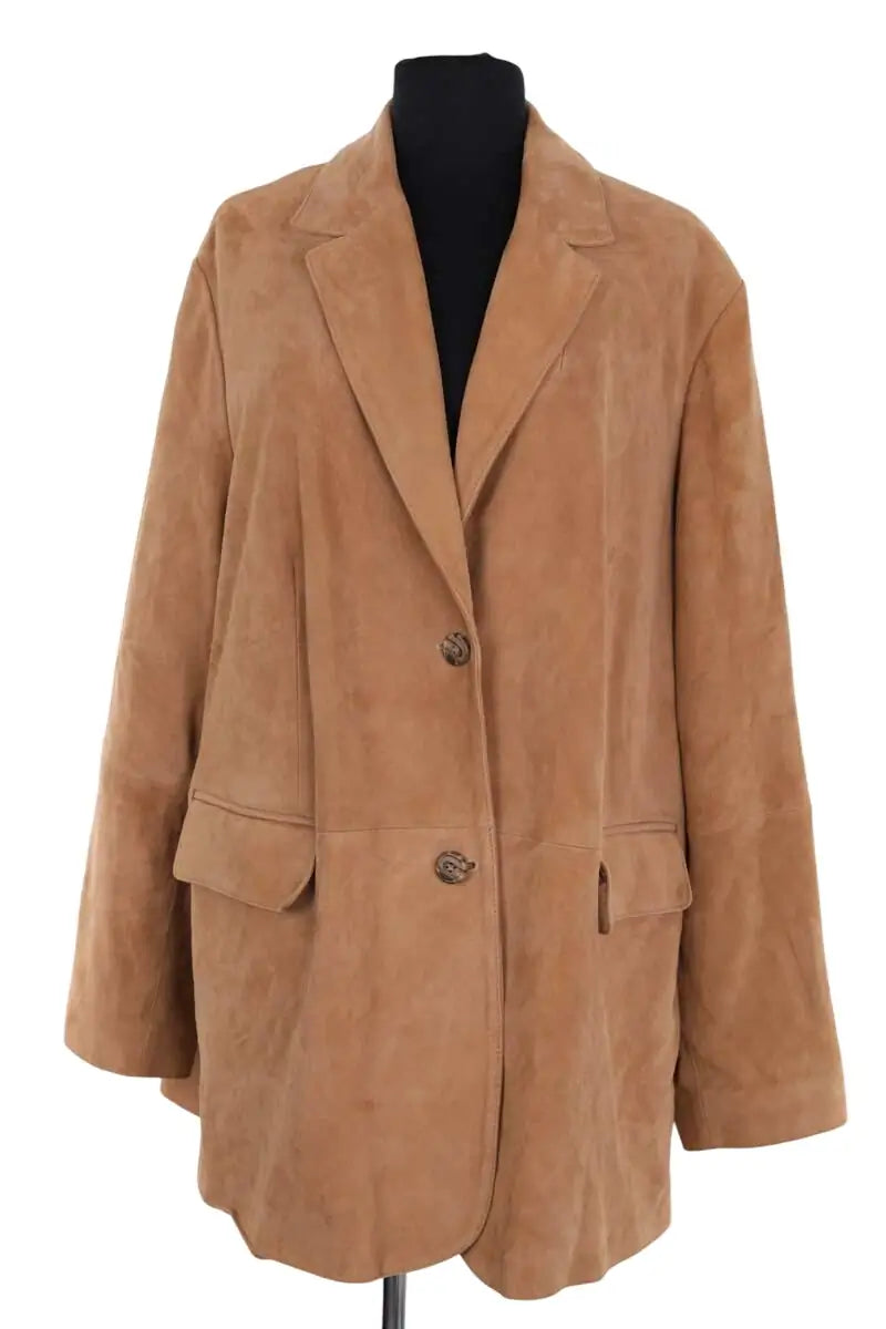 Manteau Marina Rinaldi Camel en Cuir, taille XXL - Seconde Main