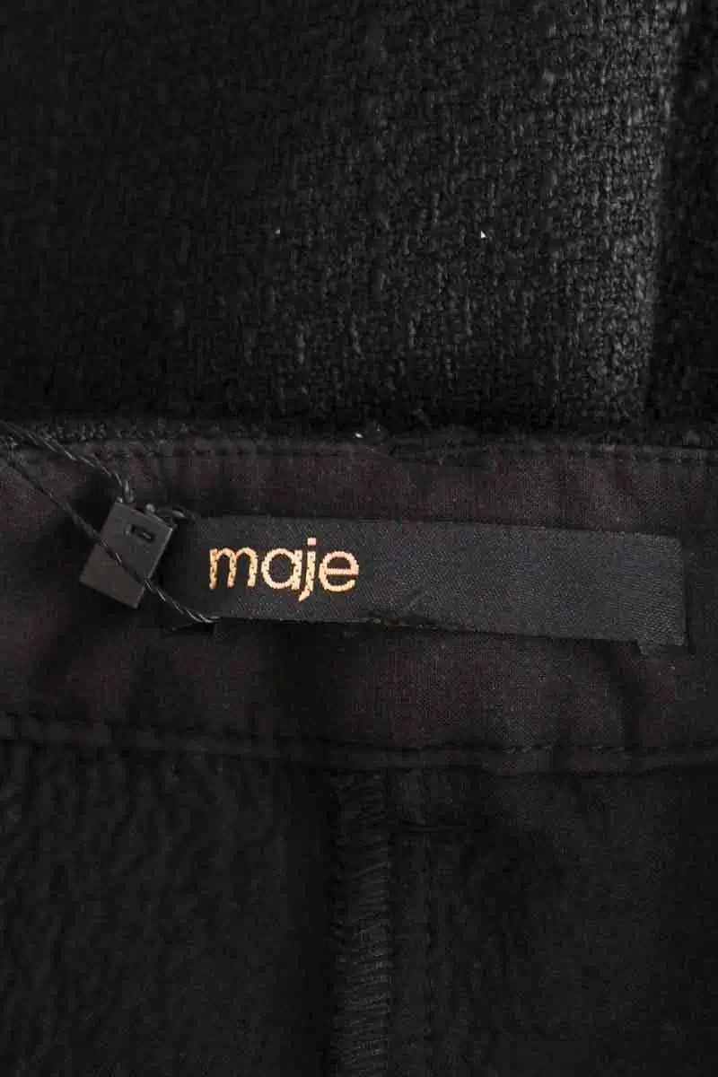 Pantalon droit Maje Noir en Synthétique