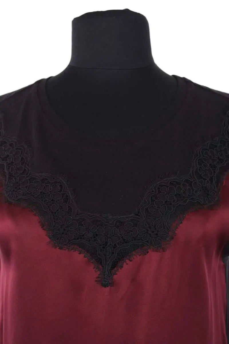 Top sans manche Sandro Bordeaux en Coton