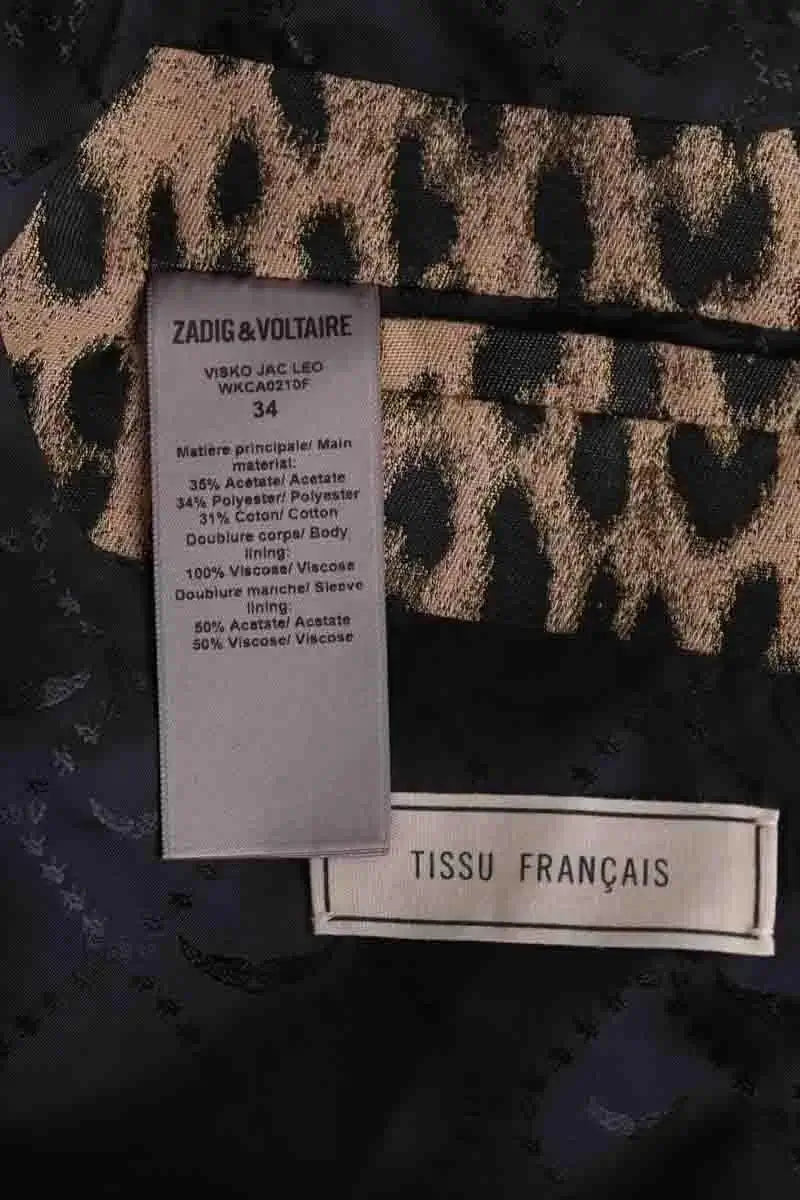 Blazer Zadig & Voltaire Visko Jac Leo Camel en Synthétique