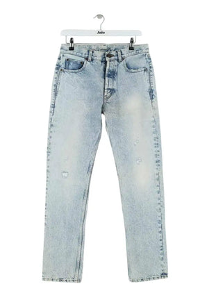 Jean droit Saint Laurent Bleu en Coton, taille XXS - Seconde Main
