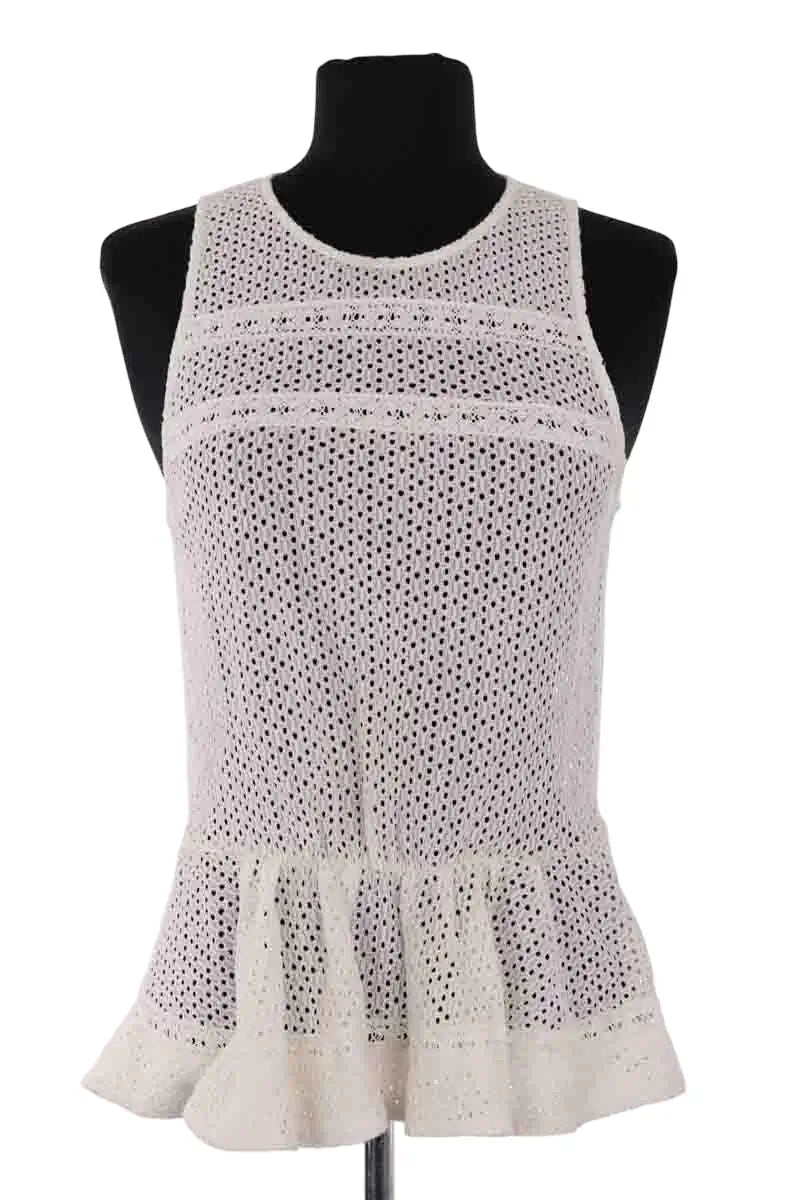 Top sans manche Maje Blanc en Synthétique, taille M - Seconde Main