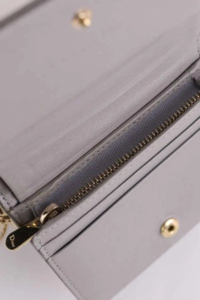 Porte-carte Dior Gris en Cuir