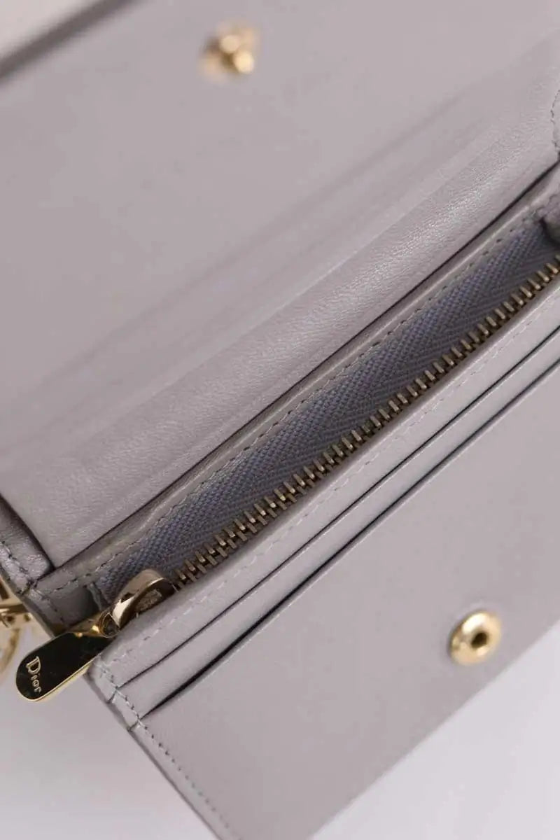 Porte-carte Dior Gris en Cuir