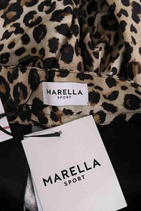 Pantalon large Marella Beige en Lin