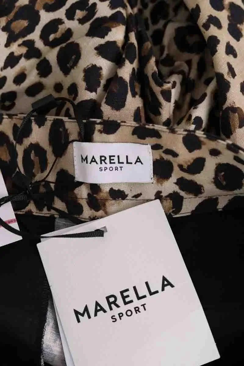 Pantalon large Marella Beige en Lin