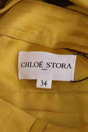 Pantalon droit Chloé Stora Jaune en Soie