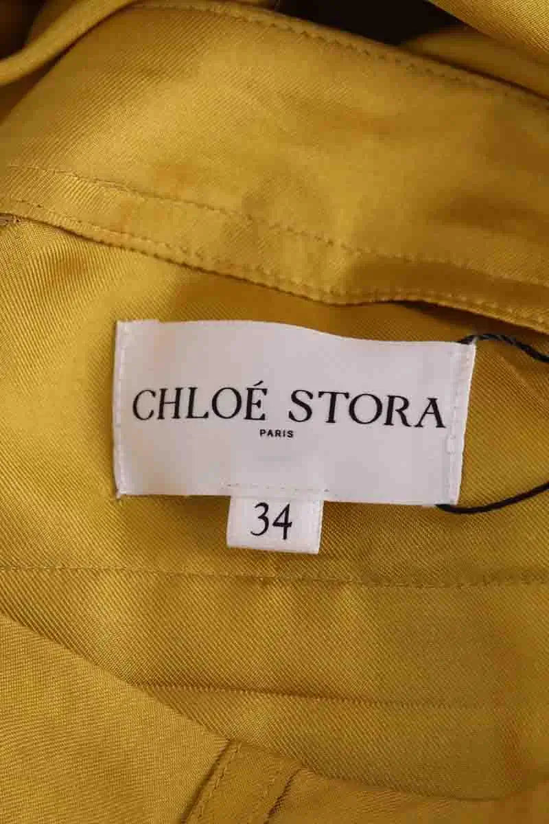 Pantalon droit Chloé Stora Jaune en Soie
