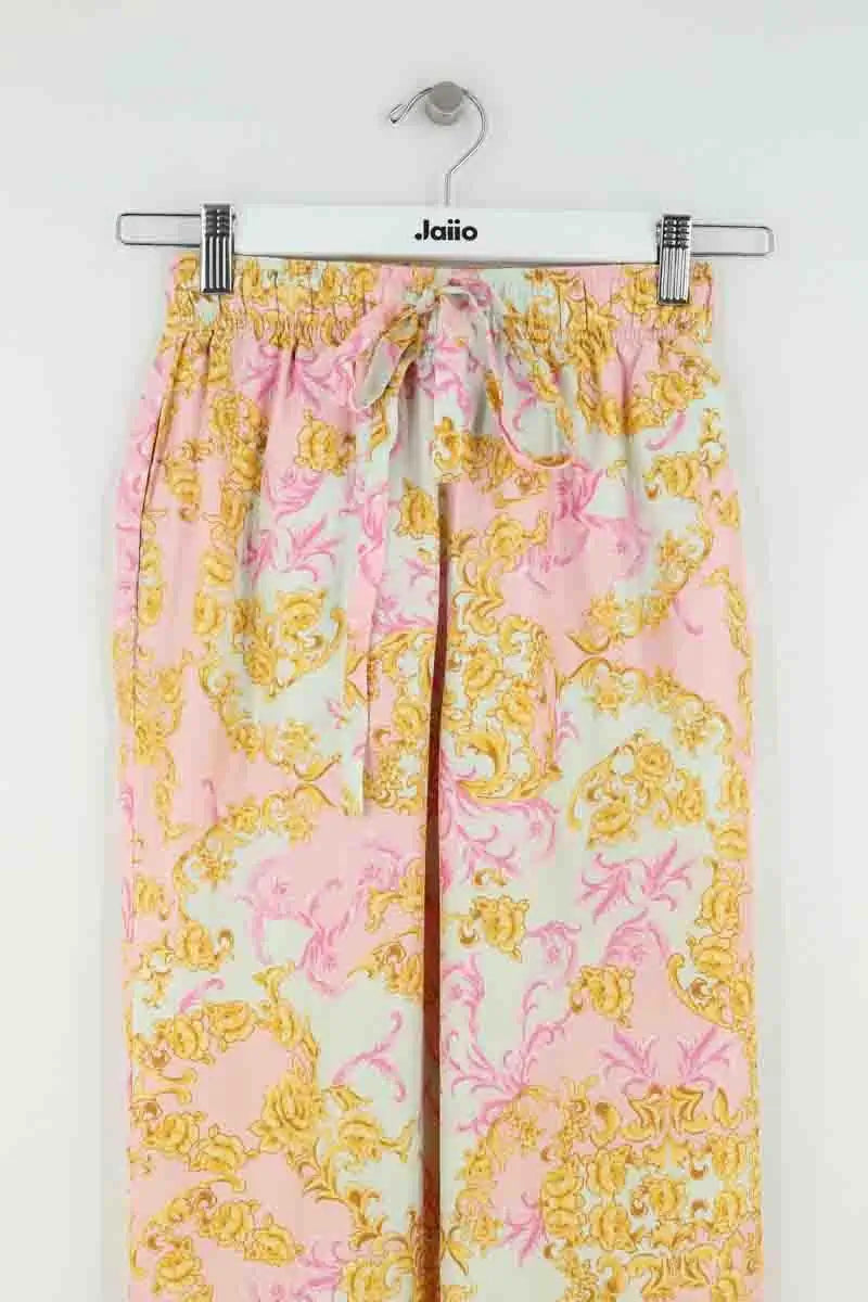 Pantalon droit The Kooples Jaune en Soie