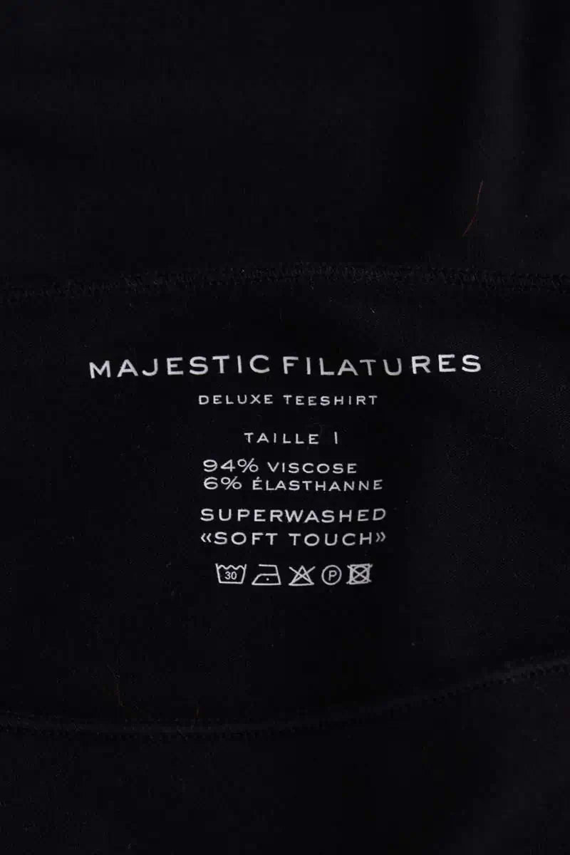 Top Majestic Filatures Noir en Viscose