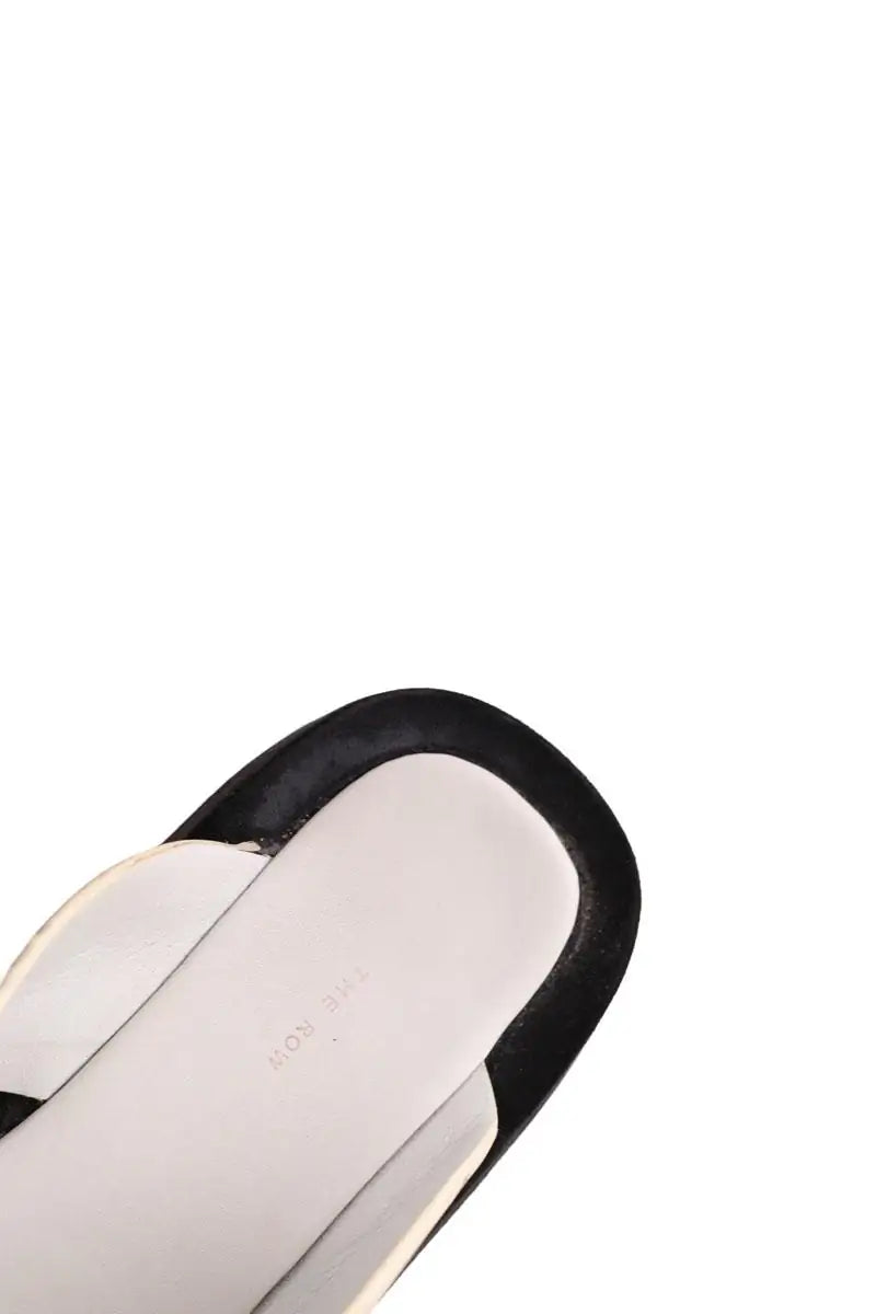 Sandales The Row Blanc en Cuir