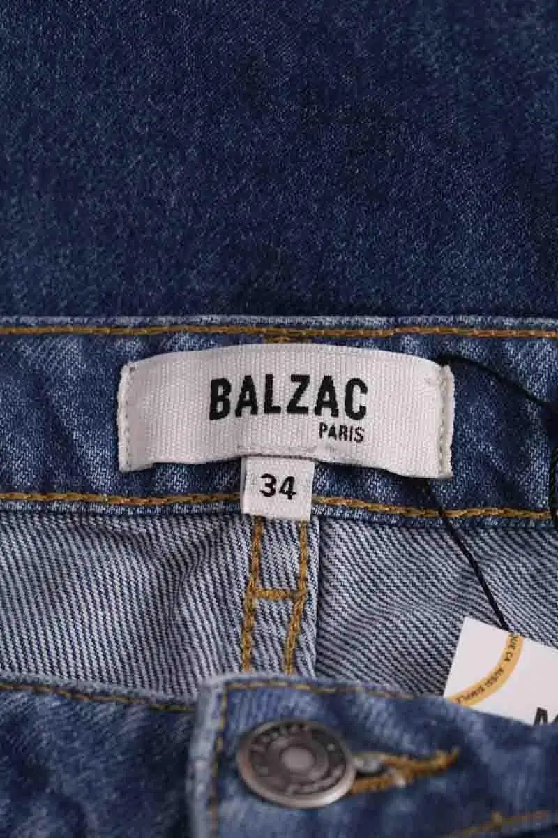 Jean droit Balzac Bleu en Coton