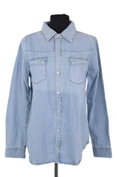 Chemise Ba&Sh Bleu en Coton, taille XS - Seconde Main