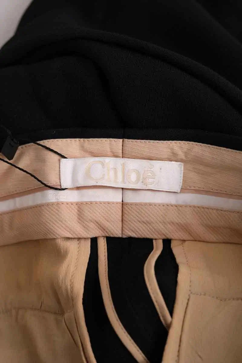 Pantalon droit Chloé Noir en Synthétique