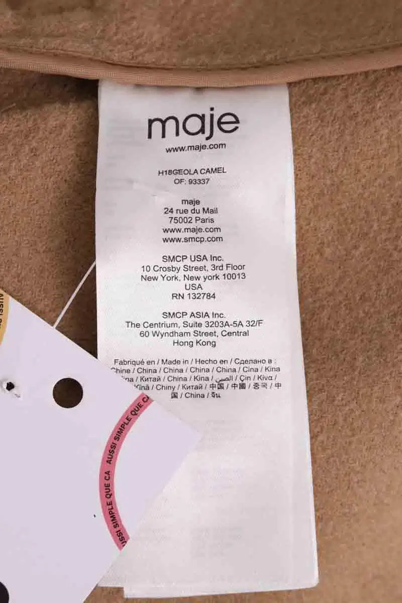 Manteau Maje Camel en Laine