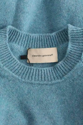 Pull Alexandra Golovanoff Bleu en Cachemire