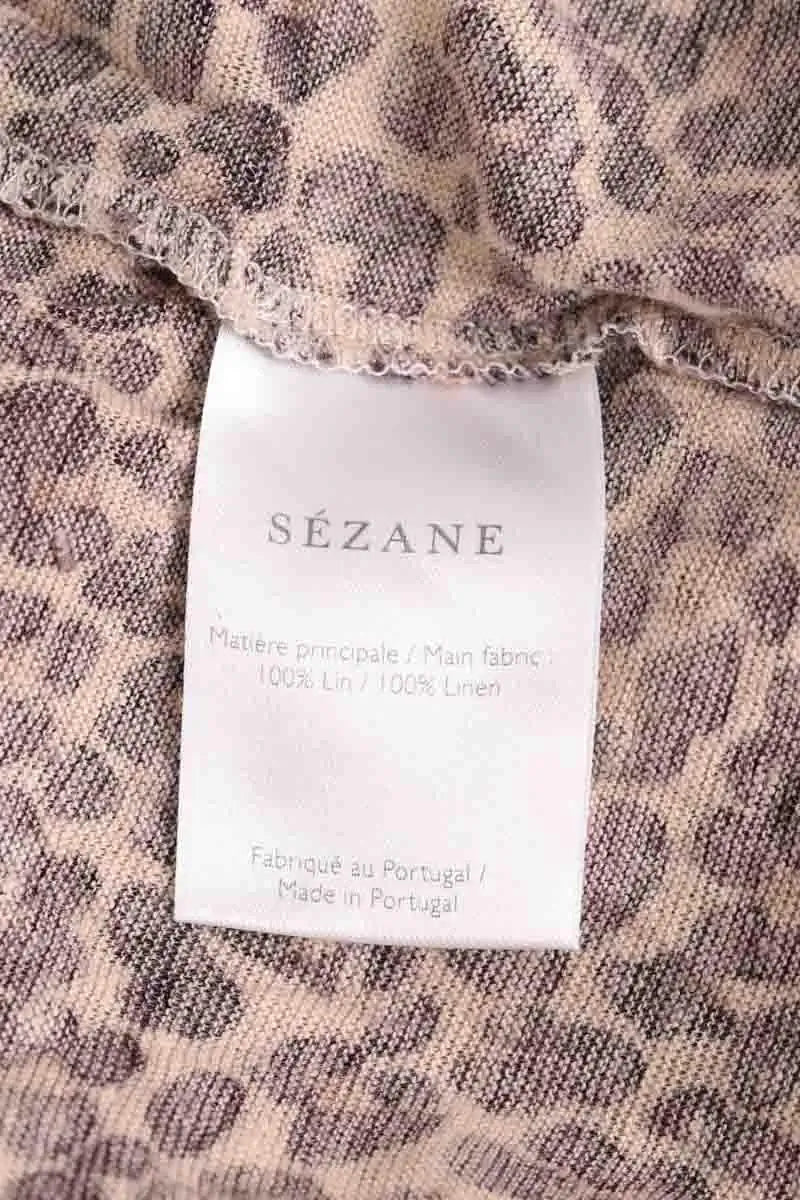 T-shirt Sézane Marron en Lin