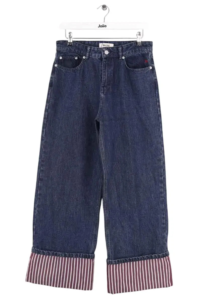 Jean large Balzac Marine en Coton, taille M - Seconde Main