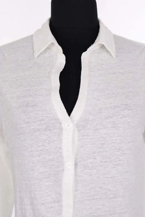 Gilet Majestic Filatures Blanc en Lin