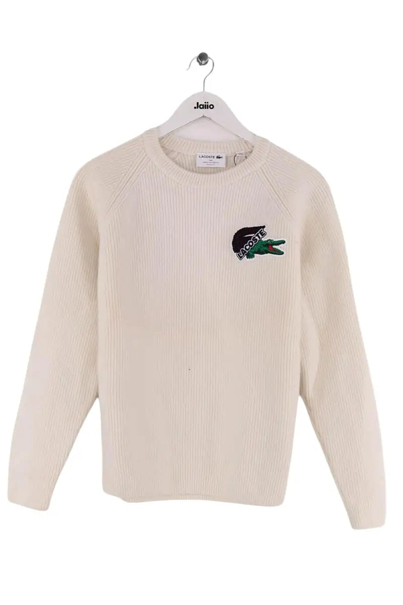 Pull Lacoste Blanc en Laine, taille M - Seconde Main