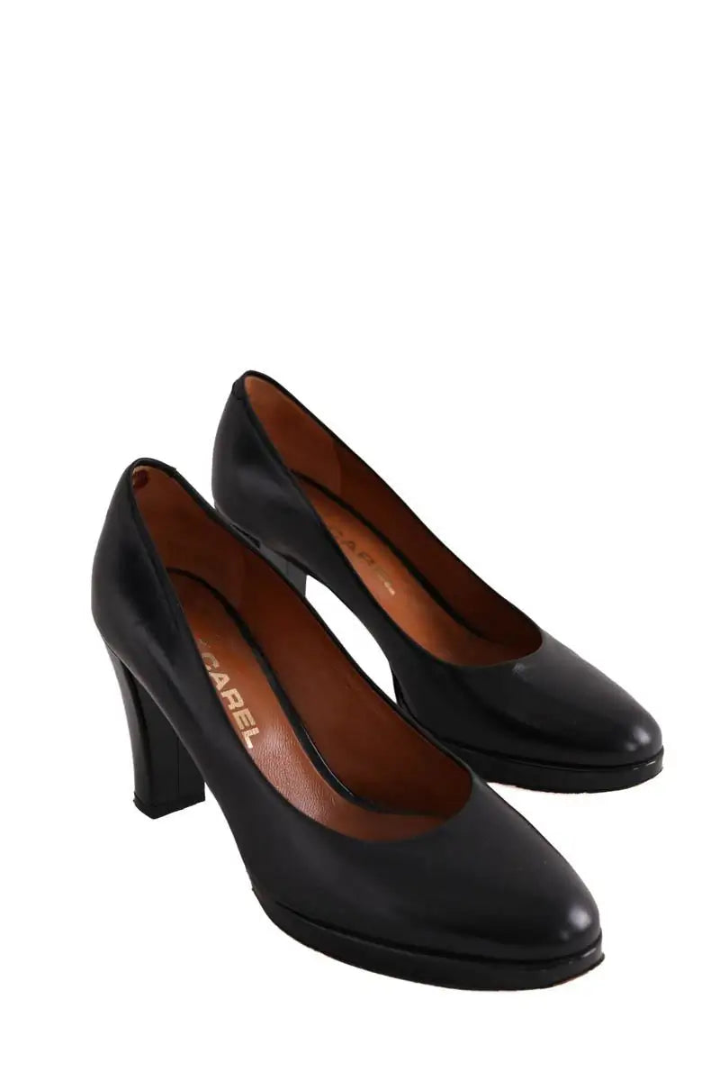 Talons Carel Noir en Cuir