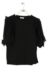 T-shirt Sandro Noir en Cachemire, taille XS - Seconde Main