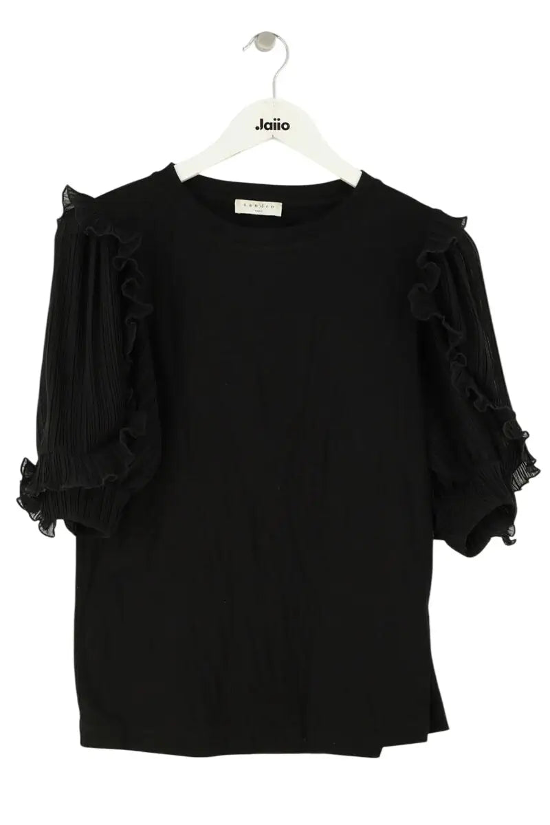T-shirt Sandro Noir en Cachemire, taille XS - Seconde Main