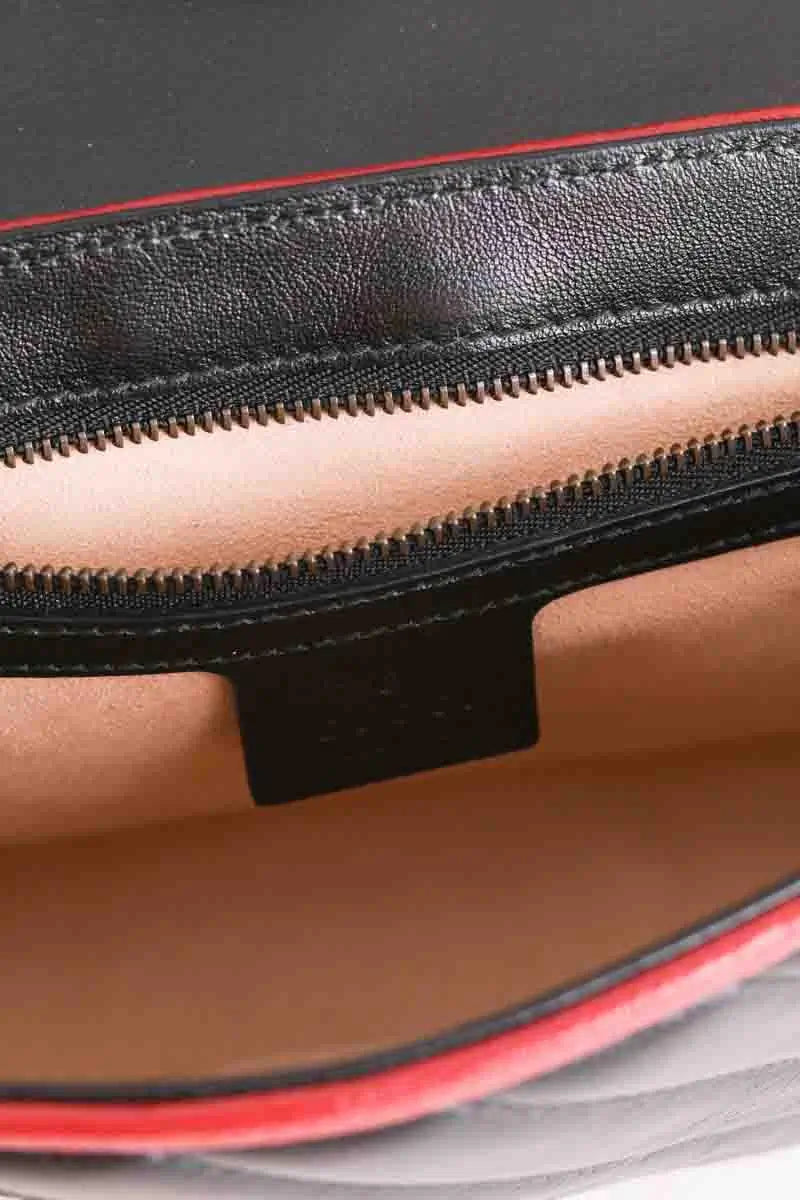 Sac à bandoulière Gucci GG Marmont Chain Matelasse Noir en Cuir