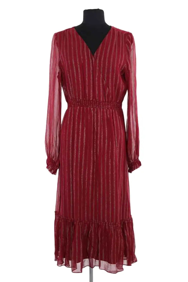 Robe manches longues Sézane Bordeaux en Soie, taille M - Seconde Main