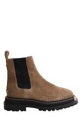 Boots motardes Sandro Beige en Daim, taille 36 - Seconde Main