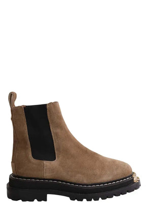 Boots motardes Sandro Beige en Daim, taille 36 - Seconde Main