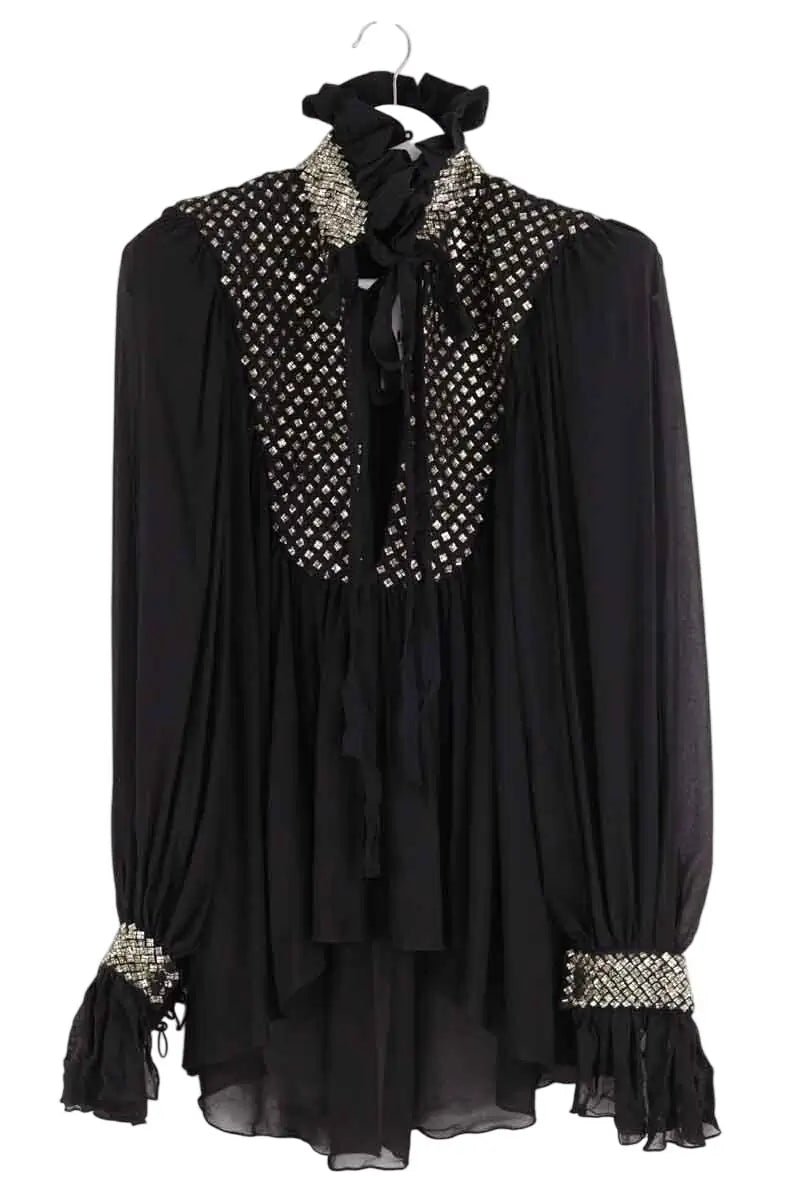 Blouse Saint Laurent Noir en Soie, taille S - Seconde Main