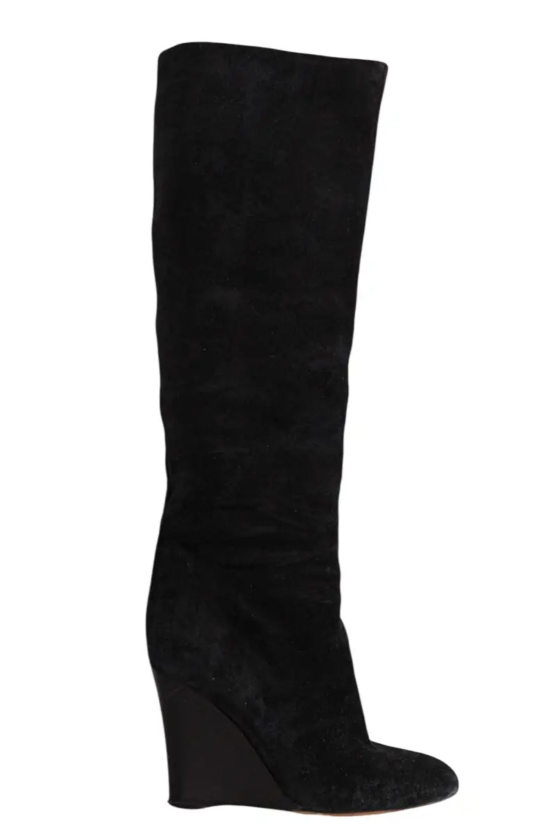 Bottes Joseph Noir en Daim, taille 39 - Seconde Main