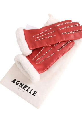 Gants Agnelle Rouge en Cuir