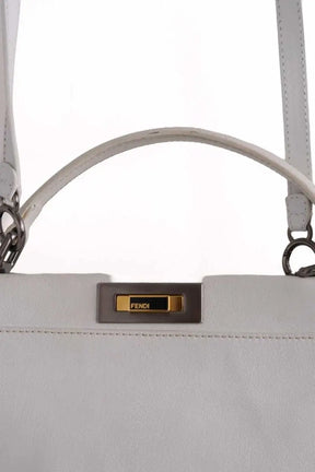 Sac à bandoulière Fendi Peekaboo Medium Blanc en Cuir