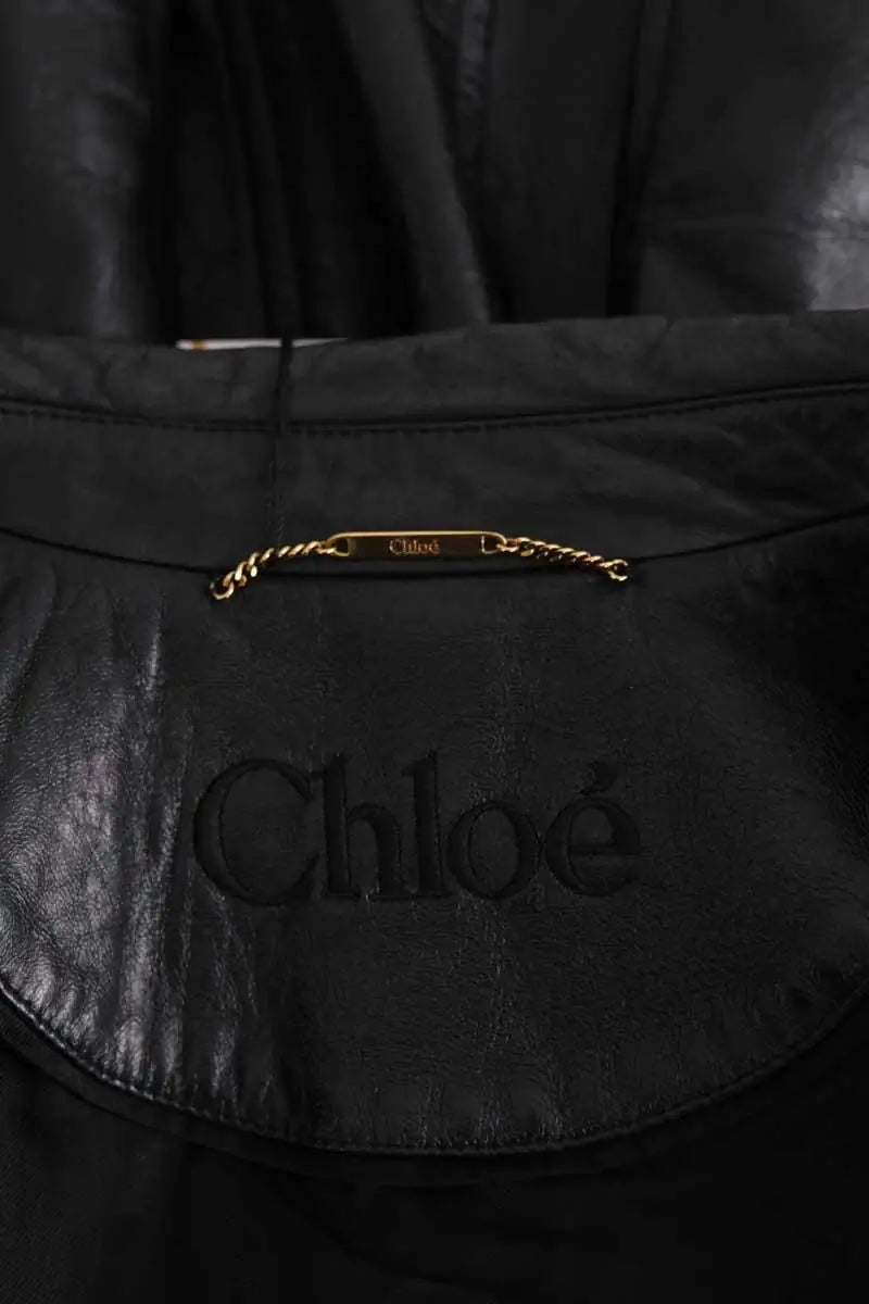 Manteau Chloé Noir en Cuir