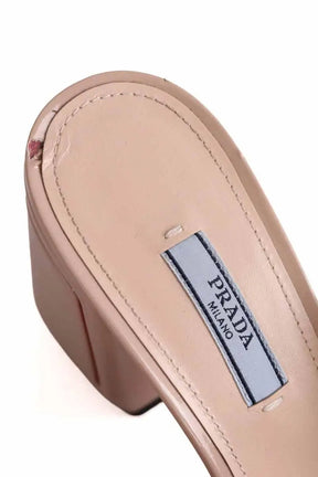 Talons Prada Beige en Cuir verni