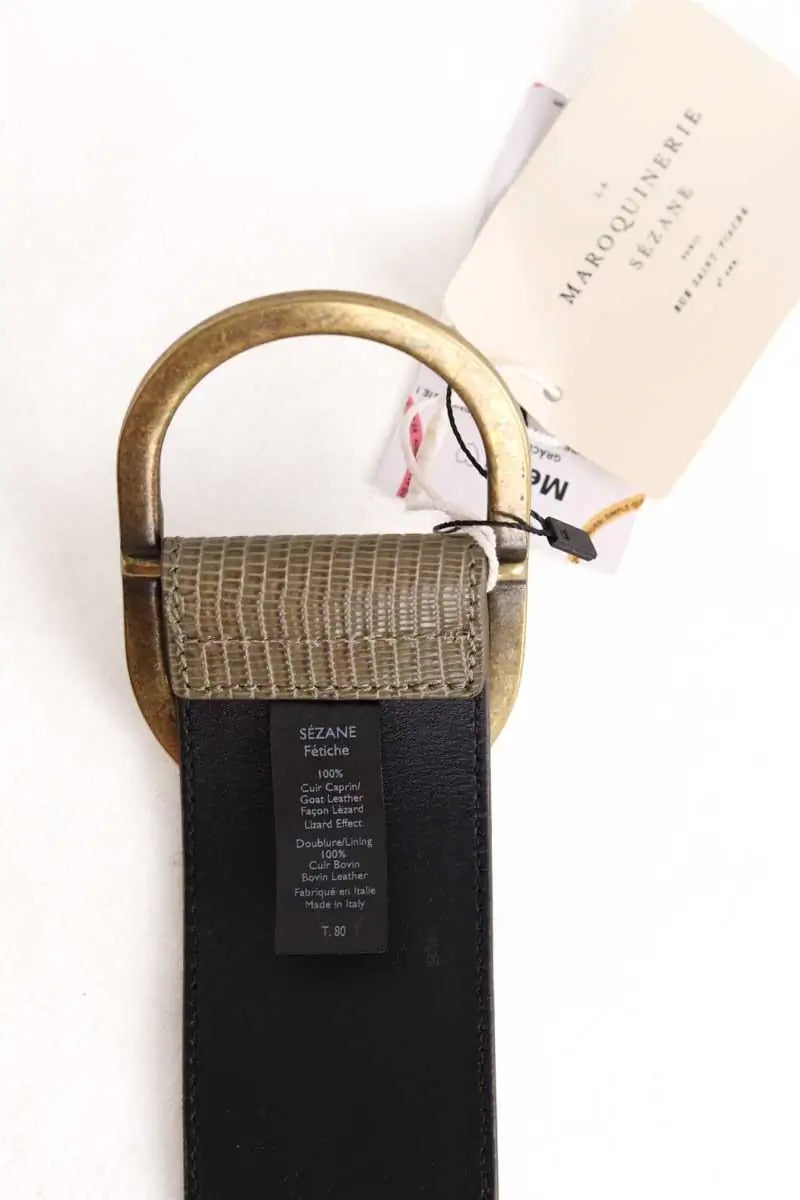 Ceinture en cuir Sézane Kaki en Cuir