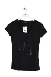 T-shirt Emporio Armani Noir en Viscose, taille M - Seconde Main