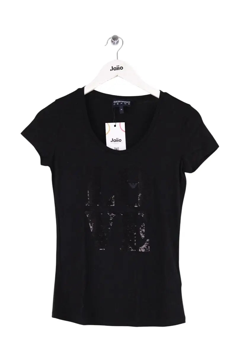 T-shirt Emporio Armani Noir en Viscose, taille M - Seconde Main