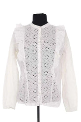 Blouse Sézane Blanc en Coton, taille S - Seconde Main