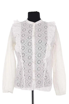 Blouse Sézane Blanc en Coton, taille S - Seconde Main