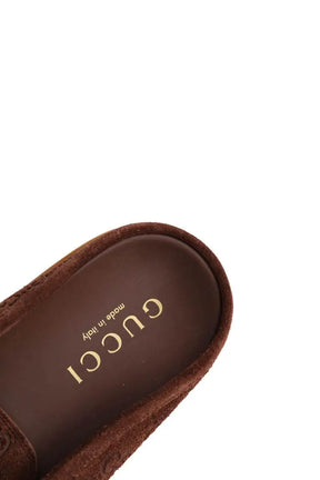 Mules Gucci Célia Marron en Daim