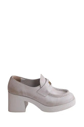 Mocassins Miu Miu Blanc sale Blanc en Cuir, taille 35 - Seconde Main